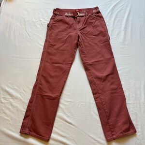 Dickies Women’s Rose Pink Pants with Belt